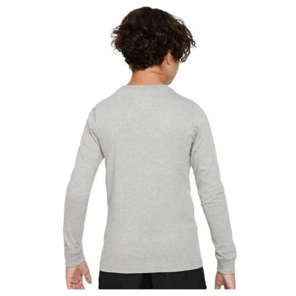 NIKE ❤️🔥NIKE SPORTSWEAR BIG KIDS' LONG-SLEEVE T-SHIRT GREY boys girls shirt XL